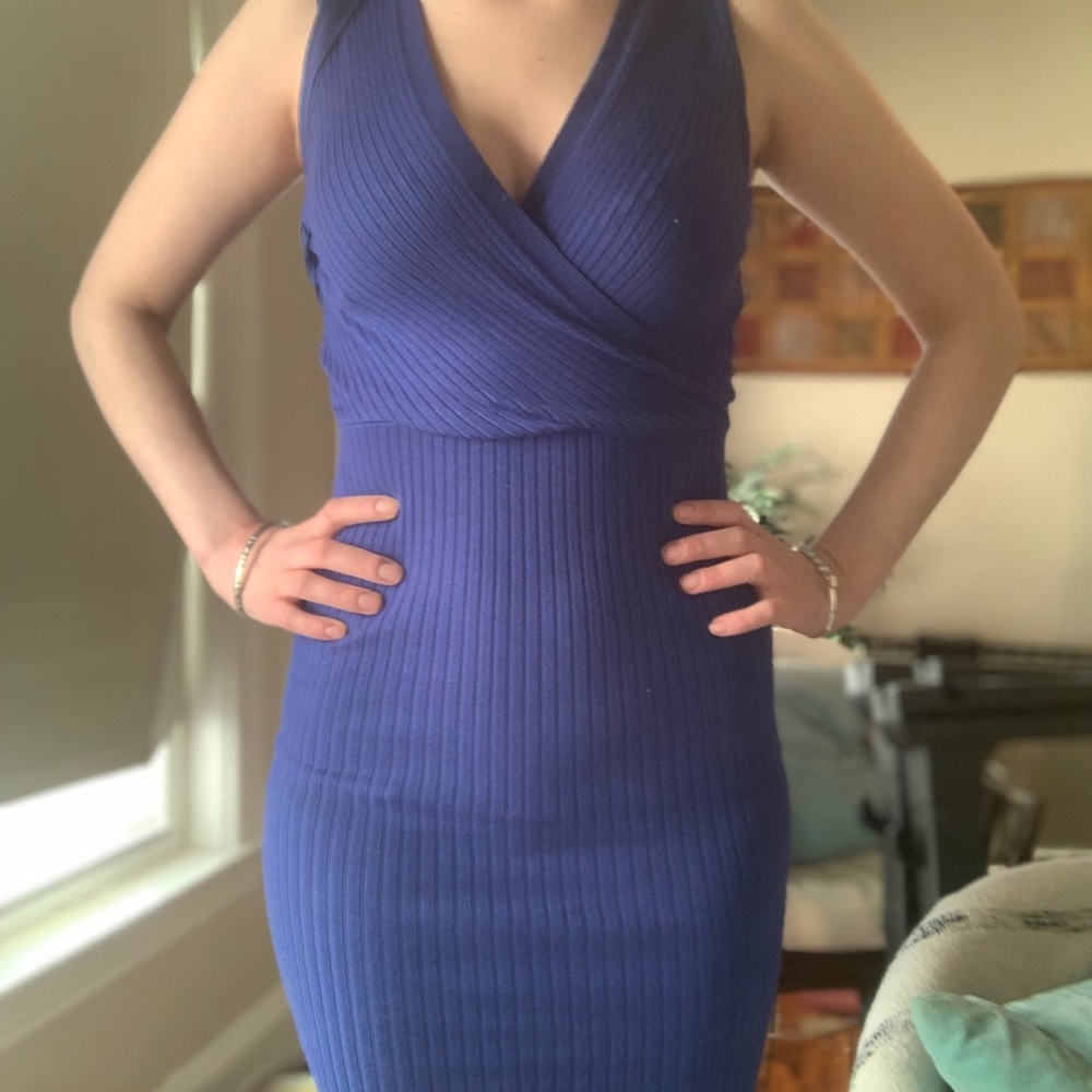 Blue Love Tree Body Con Dress